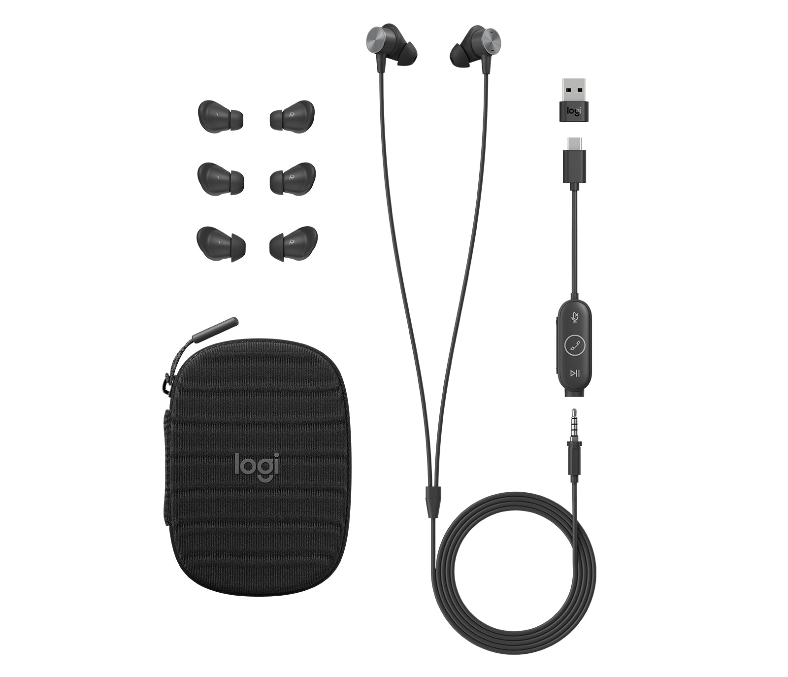 Logitech Zone Wired Earbuds UC – In-Ear Headset – Kabelgebunden – Graphit