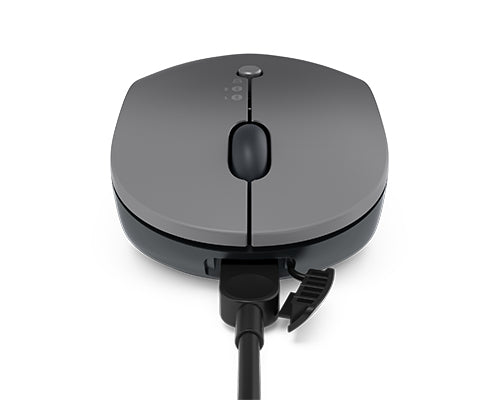 Lenovo Go Multi-Device Wireless – Maus – Kabellos (Bluetooth/2,4 GHz), 2400 DPI, beidhändig, Grau