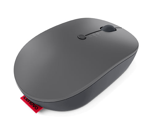 Lenovo Go Multi-Device Wireless – Maus – Kabellos (Bluetooth/2,4 GHz), 2400 DPI, beidhändig, Grau