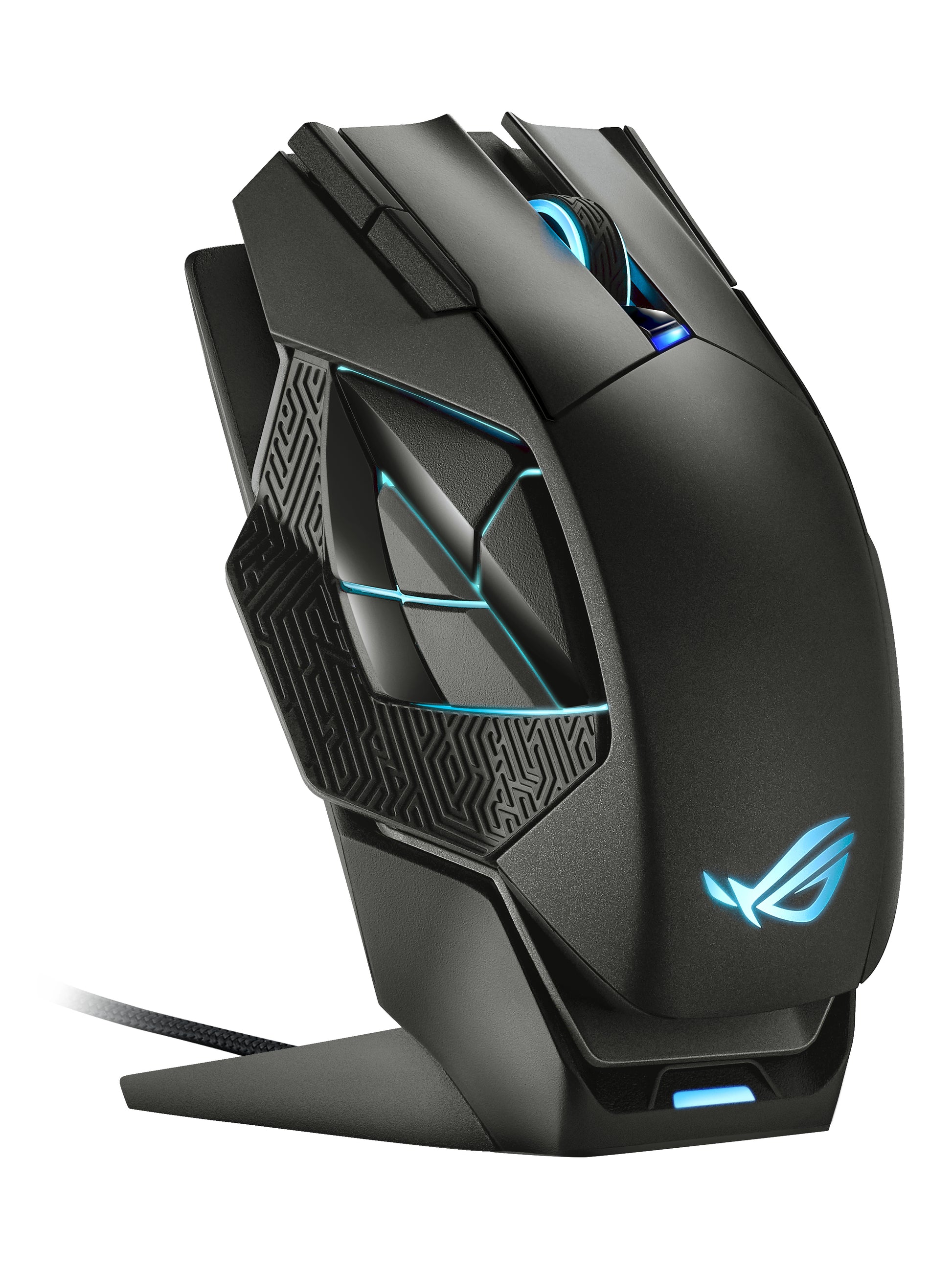 ASUS ROG Spatha X Gaming-Maus – kabellos, 1'000 Hz, 12 Tasten, für Rechtshänder, RGB-Beleuchtung, schwarz
