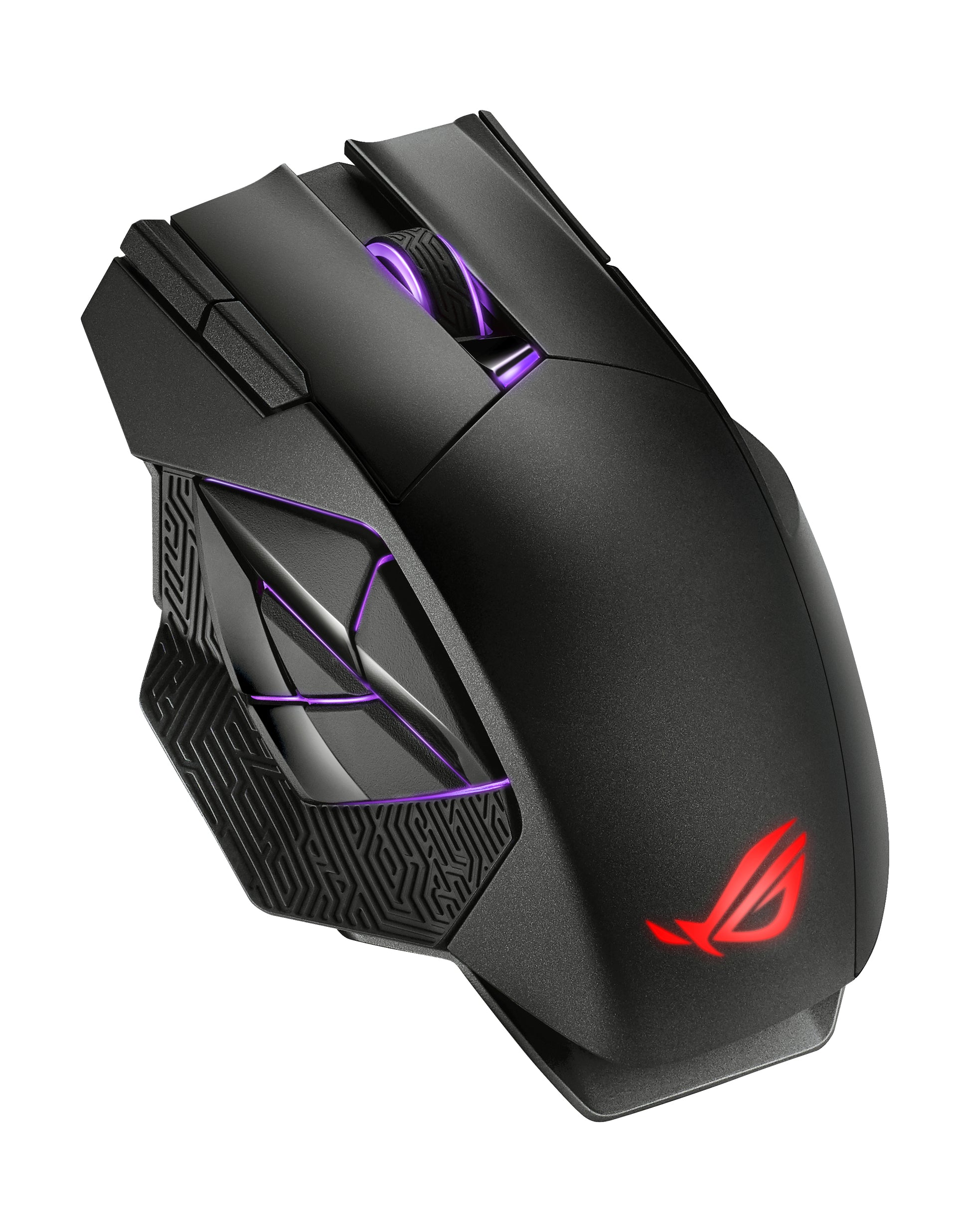 ASUS ROG Spatha X Gaming-Maus – kabellos, 1'000 Hz, 12 Tasten, für Rechtshänder, RGB-Beleuchtung, schwarz