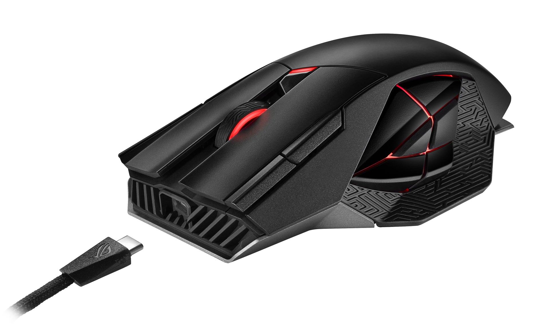 ASUS ROG Spatha X Gaming-Maus – kabellos, 1'000 Hz, 12 Tasten, für Rechtshänder, RGB-Beleuchtung, schwarz