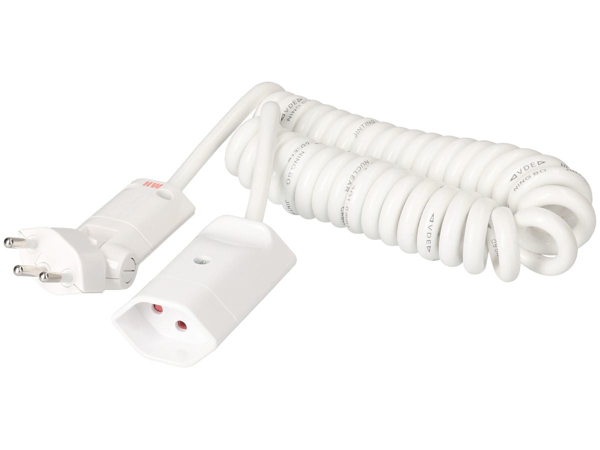 Max Hauri AG Max Hauri Verlängerungskabel – T12–T13, 2,5 m, 3×1 mm², weiss
