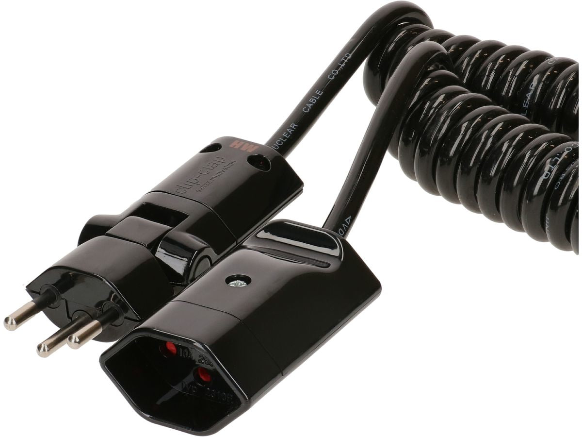 Max Hauri AG Max Hauri Verlängerungskabel – T12–T13, 4 m, 3×1 mm², abgewinkelt, schwarz