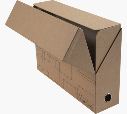 Exacompta Archivschachtel A4 – mit Griffloch, mit verstärktem Klappdeckel, 330 × 250 × 90 mm, braun, Karton