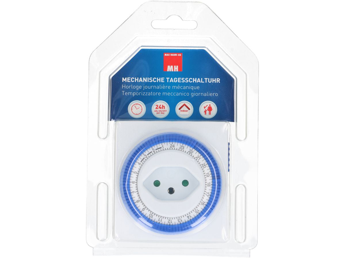 Max Hauri AG Max Hauri Zeitschaltuhr (DIN-Schiene) – Mechanisch, 24 h, IP20, 230 V – Weiss – 130930