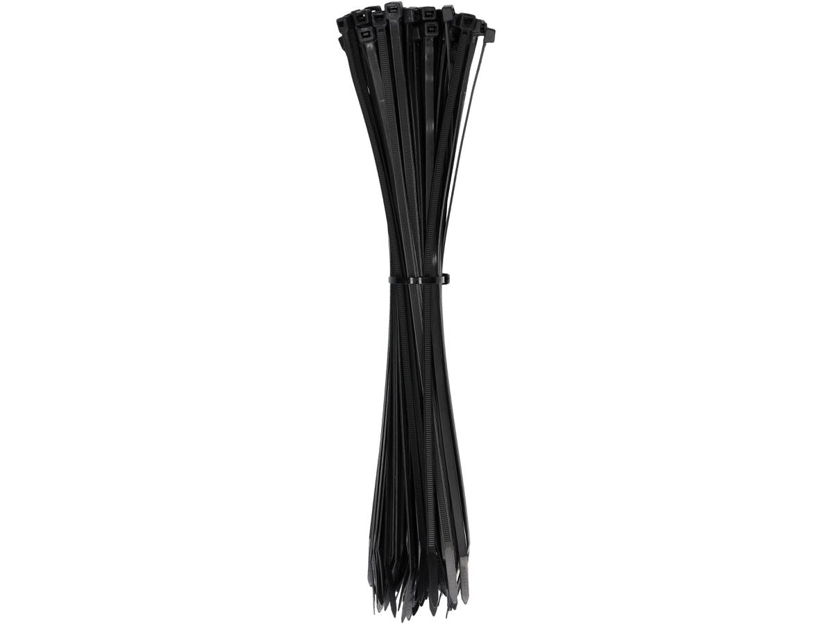 Max Hauri AG Max Hauri Kabelbinder, 370×4,8 mm, 100er-Pack – Schwarz