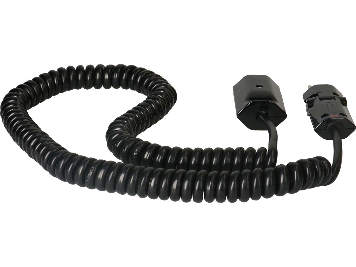 Max Hauri AG Max Hauri Verlängerungskabel T12–T13, 3,5 m, 1 mm², spiralförmig, Drehwinkelstecker – schwarz