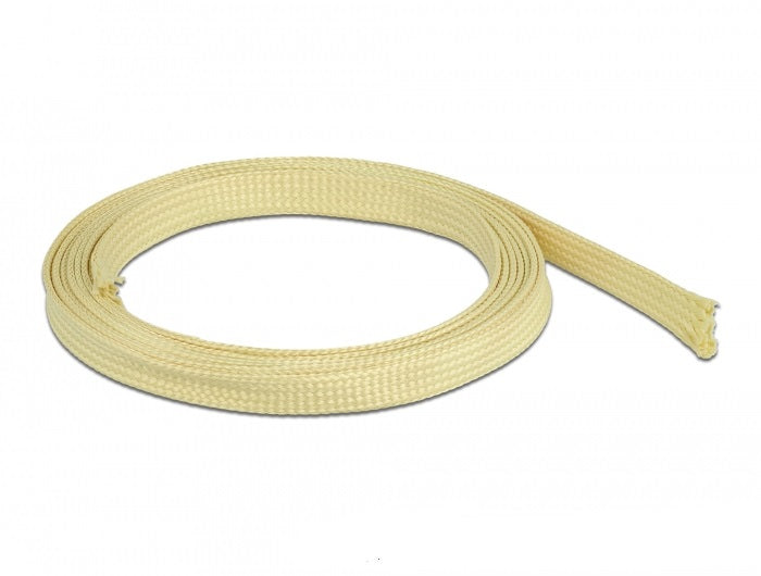 DeLOCK Kabelschlauch, Ø 7–13 mm × 2 m, elastisch, Aramidfasern – Gelb