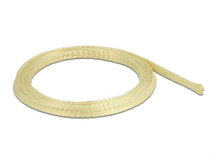 DeLOCK Kabelschlauch, Ø 6 mm × 2 m, Aramidfasern, elastisch – Gelb