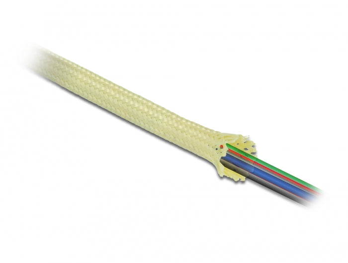 DeLOCK Kabelschlauch, Ø 7–13 mm × 2 m, elastisch, Aramidfasern – Gelb
