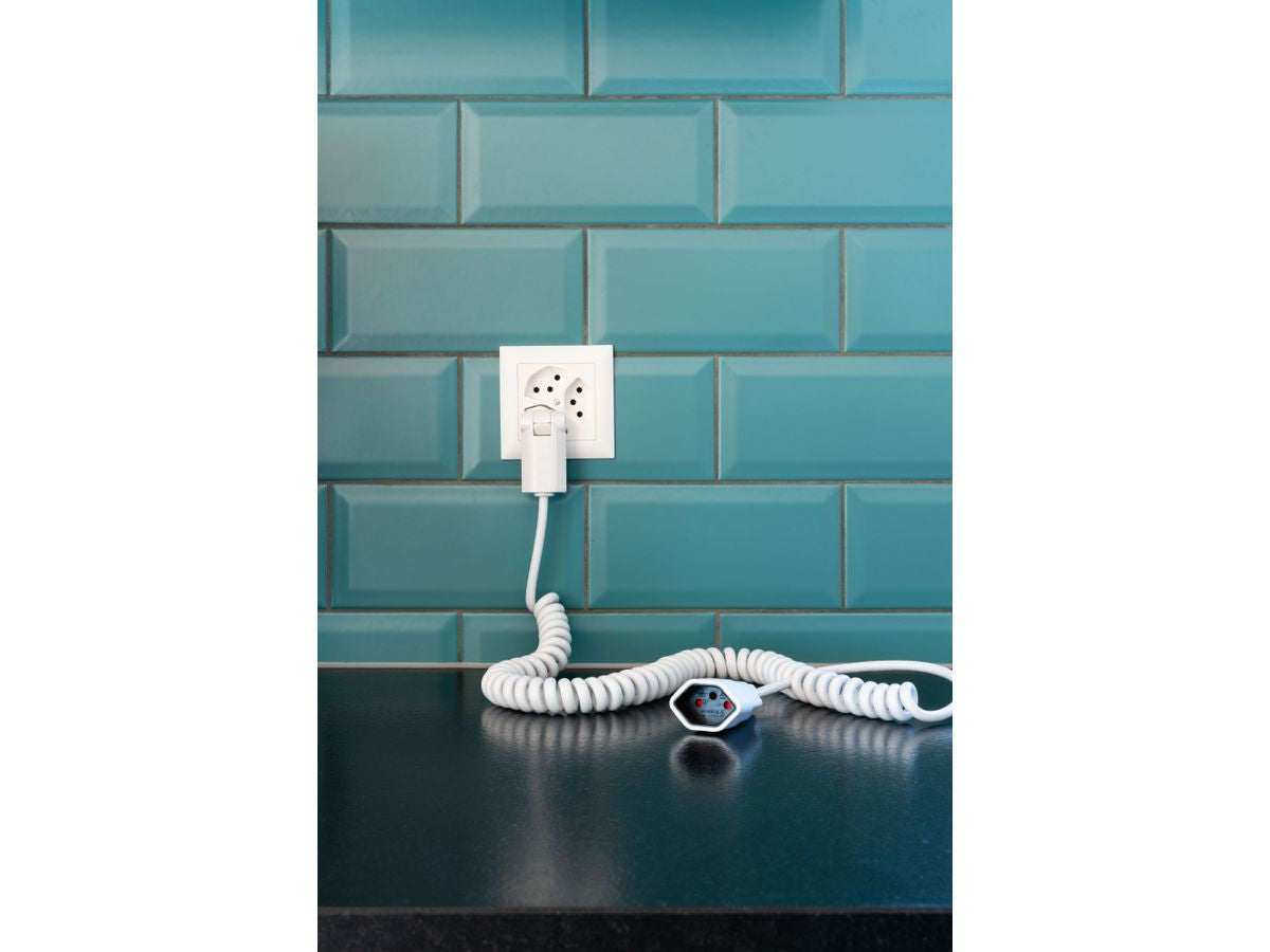 Max Hauri AG Max Hauri Verlängerungskabel – T12–T13, 2,5 m, 3×1 mm², weiss