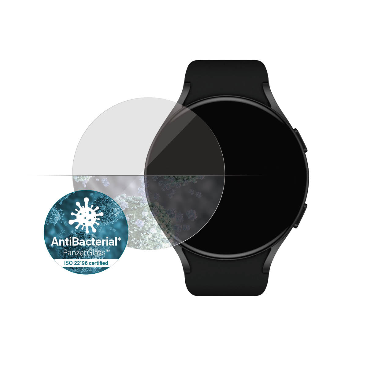 PanzerGlass Displayschutz (Panzerglas), Antibakteriell – für Galaxy Watch 4 40 mm