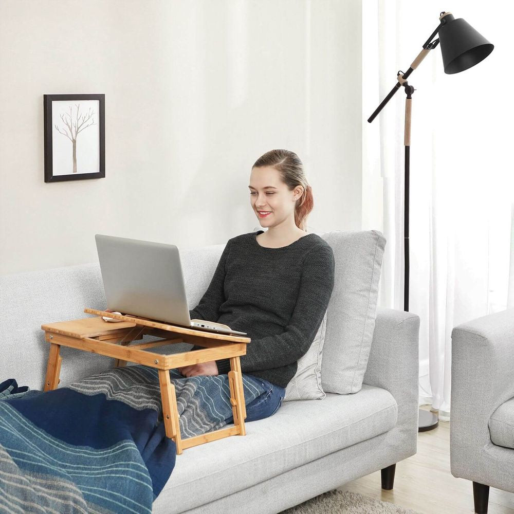 Songmics Laptop-Ständer – bis 15", höhenverstellbar – Bambus, Braun