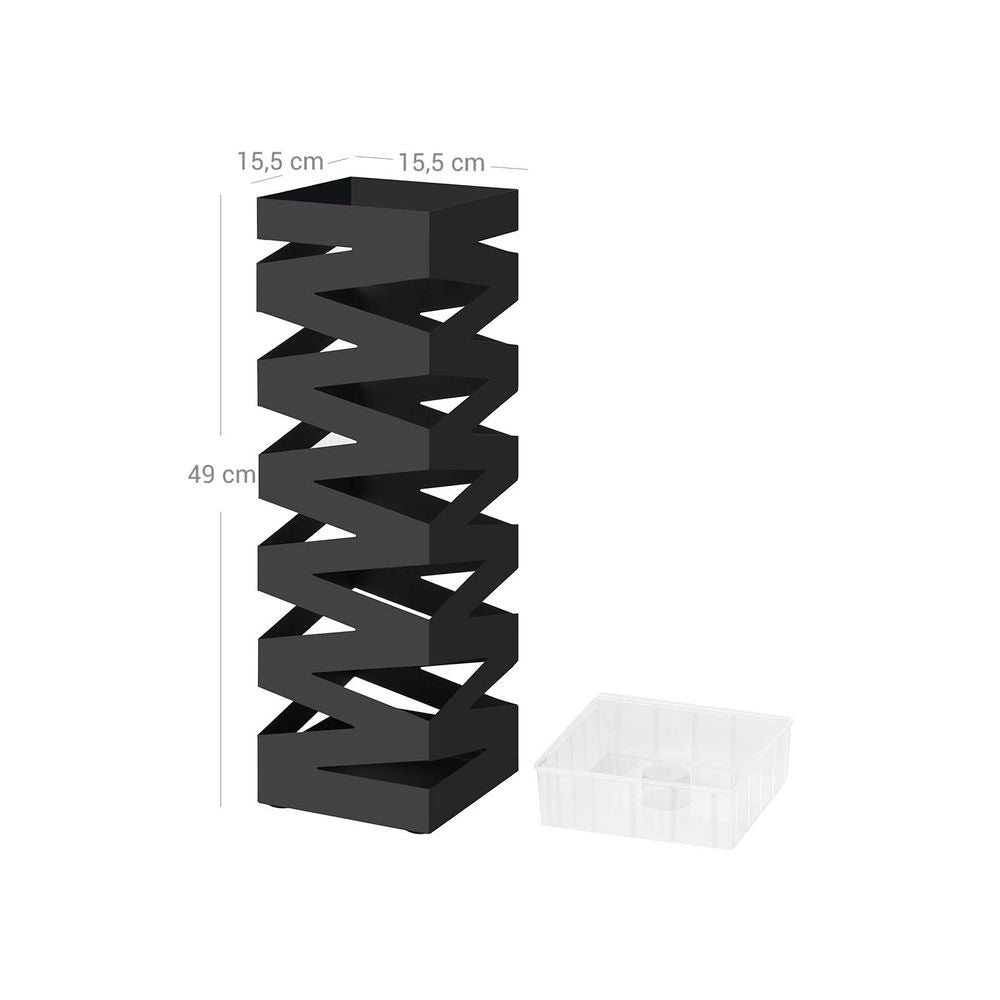 Songmics Schirmständer – Metall, Schwarz, 15,5 × 15,5 × 49 cm