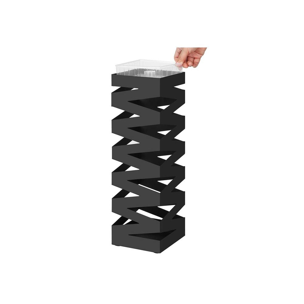 Songmics Schirmständer – Metall, Schwarz, 15,5 × 15,5 × 49 cm