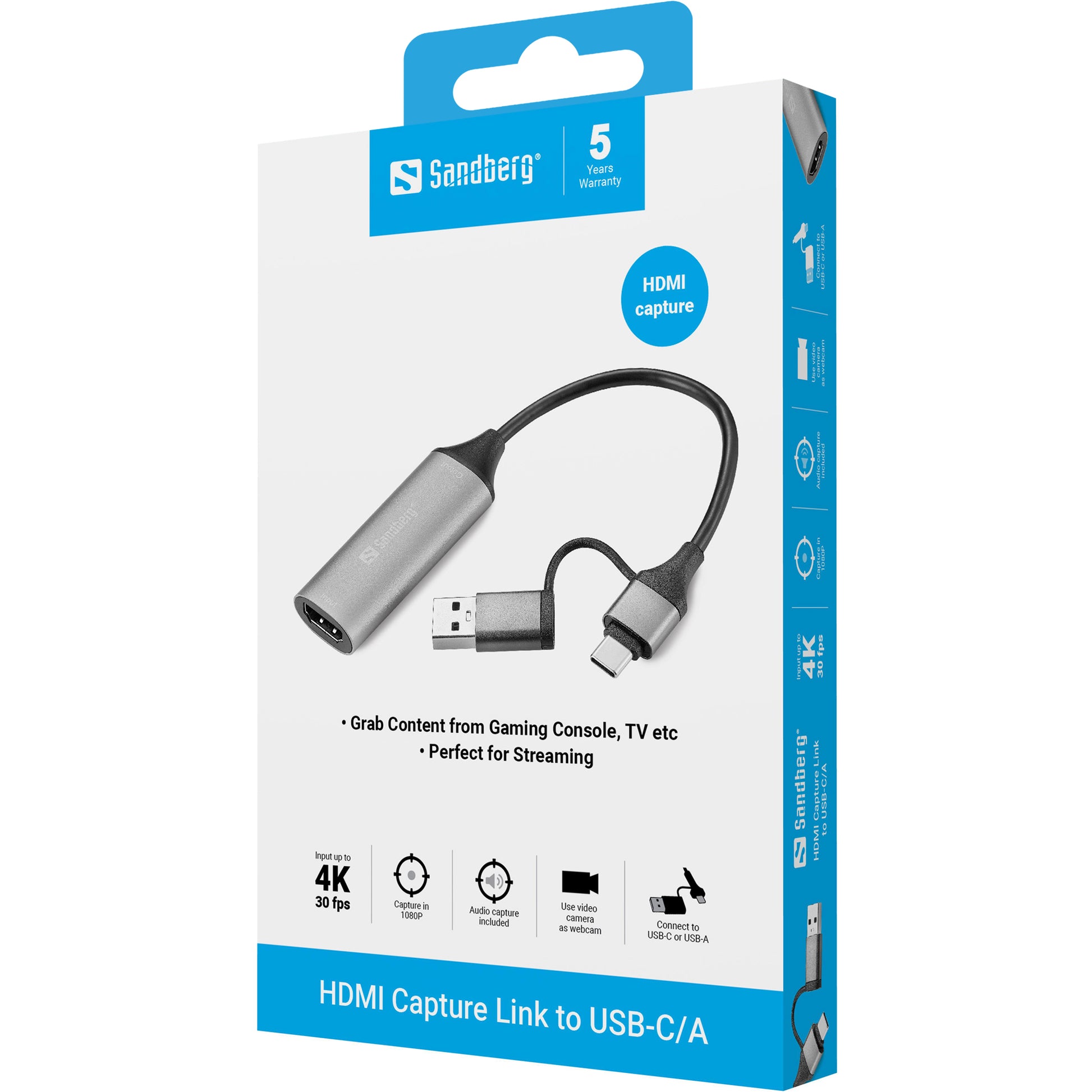 Sandberg HDMI auf USB-C + USB-A Multiport-Adapter