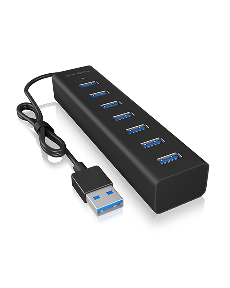 ICY BOX IB-HUB1700-U3 USB-Hub – USB 3.0, 7× USB-A, für Windows/Mac
