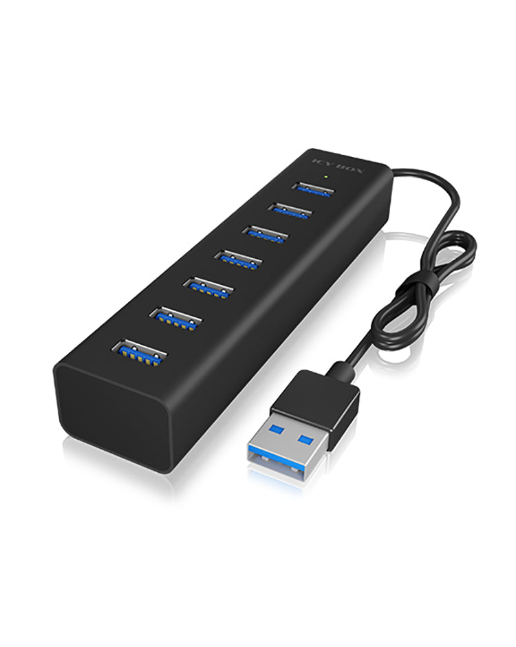 ICY BOX IB-HUB1700-U3 USB-Hub – USB 3.0, 7× USB-A, für Windows/Mac