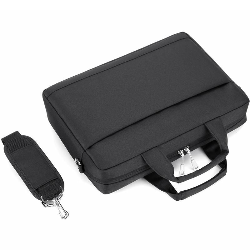 eSTUFF Notebook-Tasche bis 15,6" – Abnehmbarer Schultergurt, Trolley-Haltegurt – Schwarz