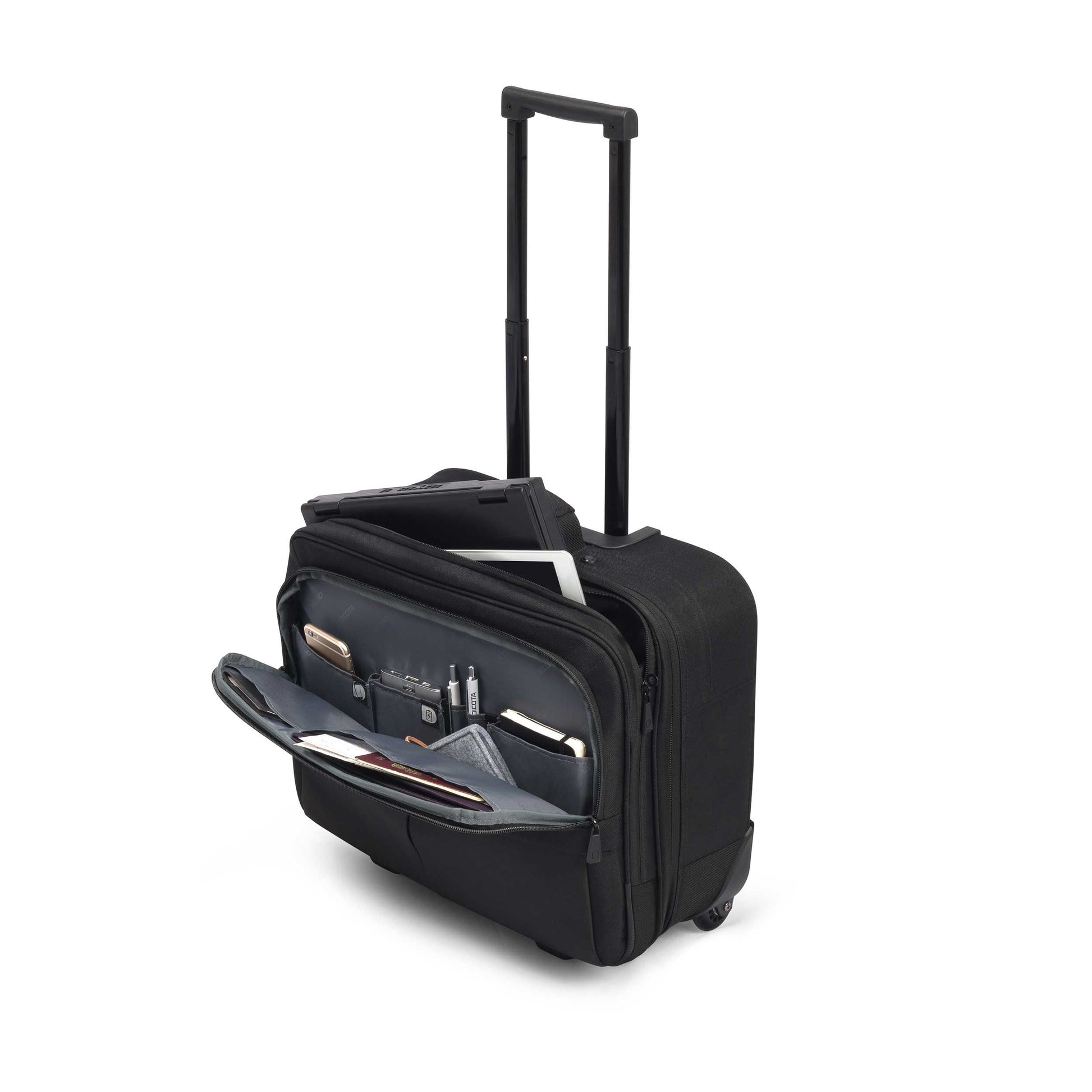 DICOTA Notebook-Tasche für Notebooks bis 15,6" – mit 2 Rollen, verschliessbar – Schwarz