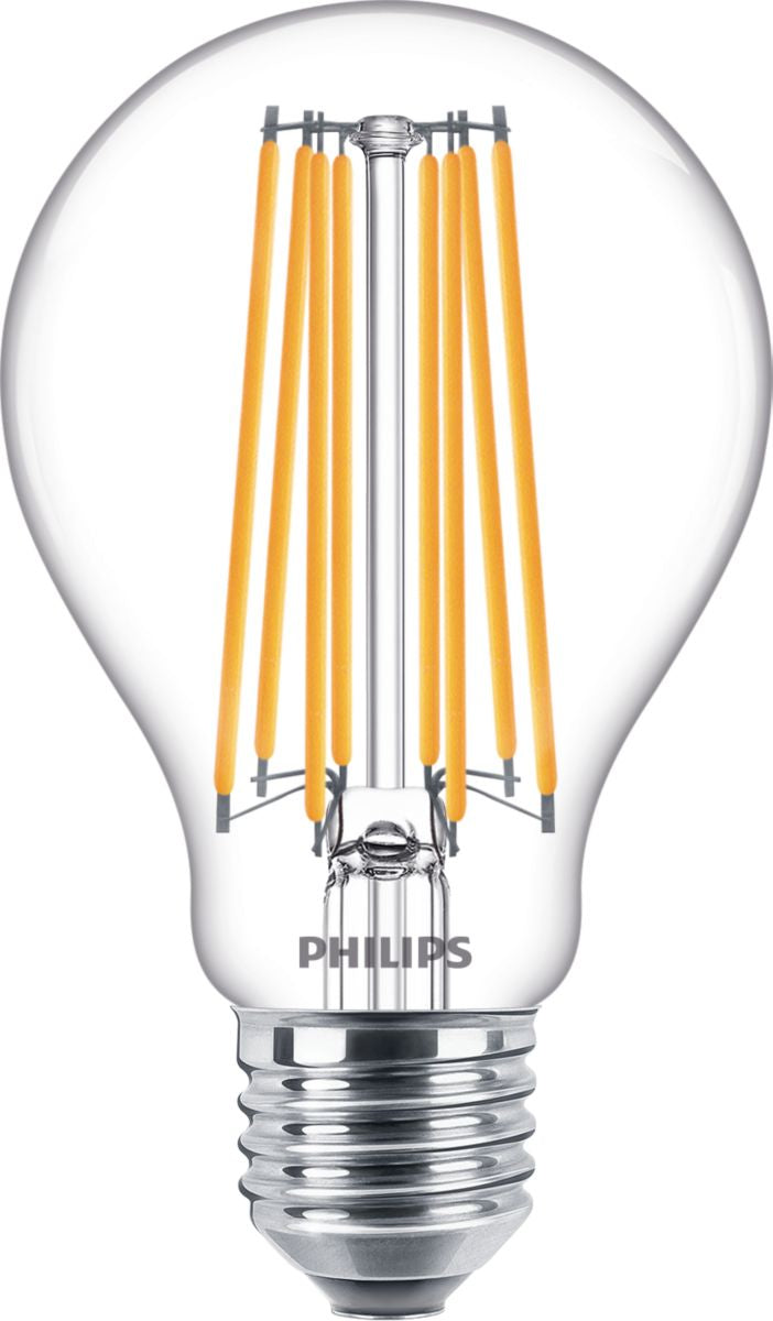 Philips CorePro LED-Leuchtmittel A67 E27 – 17 W, 2452 lm, 2700 K warmweiss, IP44, klar, für Hochvolt