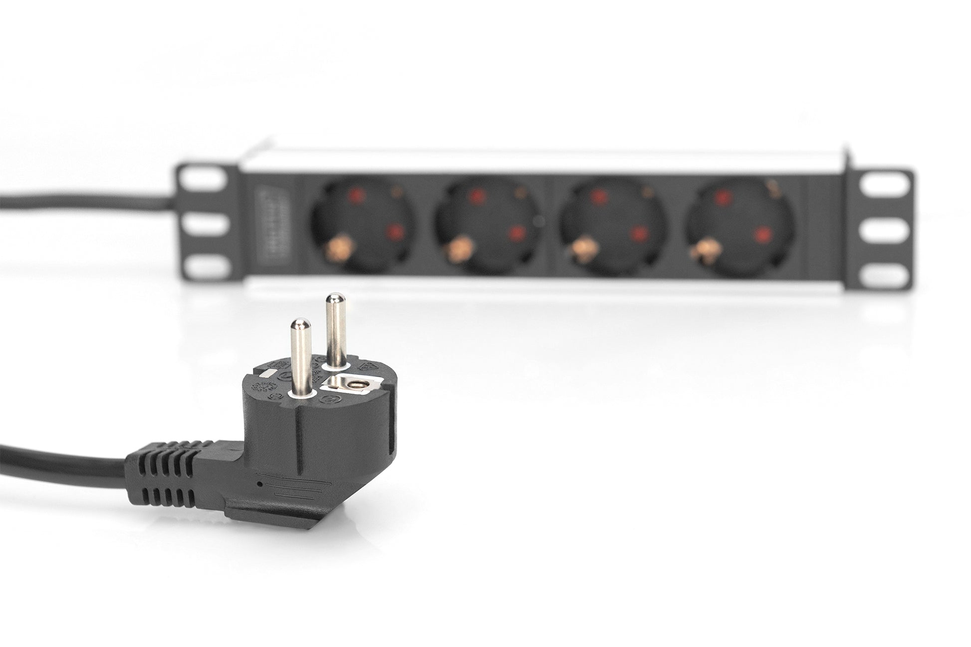 Digitus Rack-PDU – 0U/1U, 4× Typ F, Typ F, 230 V/16 A, 2 m, ohne Schalter, schwarz