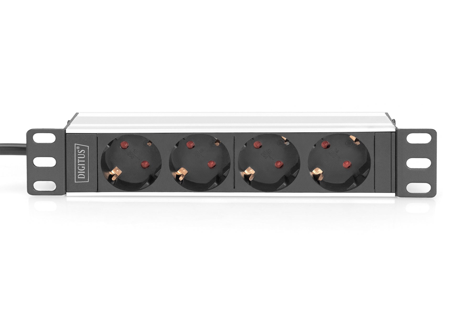 Digitus Rack-PDU – 0U/1U, 4× Typ F, Typ F, 230 V/16 A, 2 m, ohne Schalter, schwarz