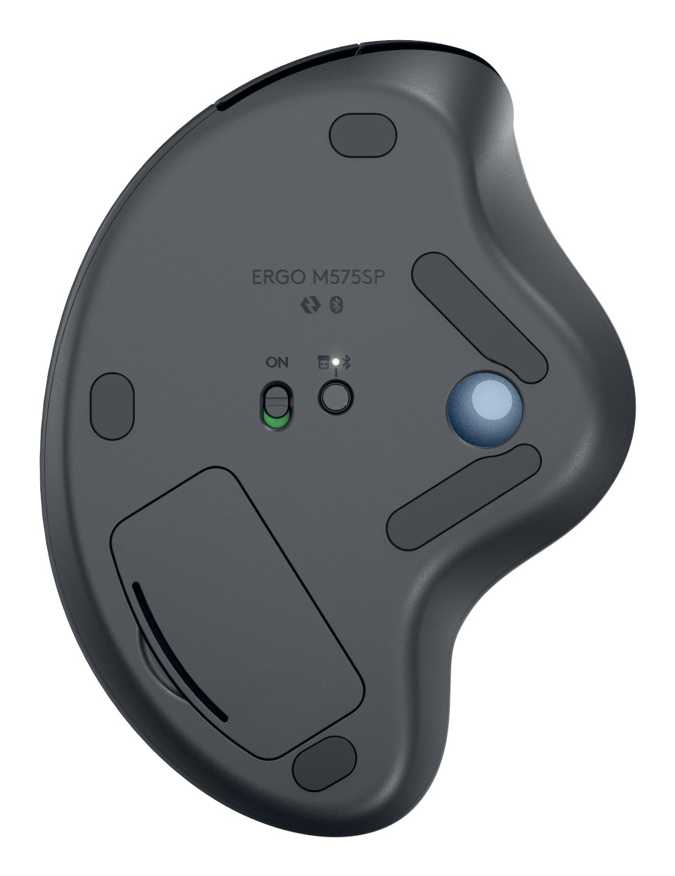 Logitech Ergo M575S Ergonomische Maus – kabellos, 5 Tasten, für Rechtshänder, Logi Bolt-Empfänger, schwarz
