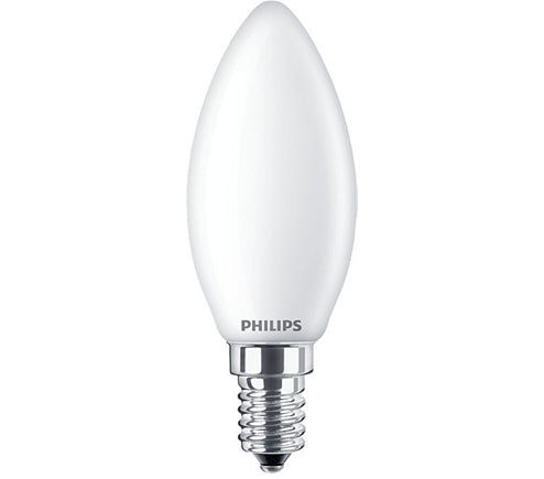 Philips LED-Leuchtmittel E14 Kerze – Warmweiss 2700 K, 806 lm, 6,5 W – IP44 – 1 Stk. – Transparent