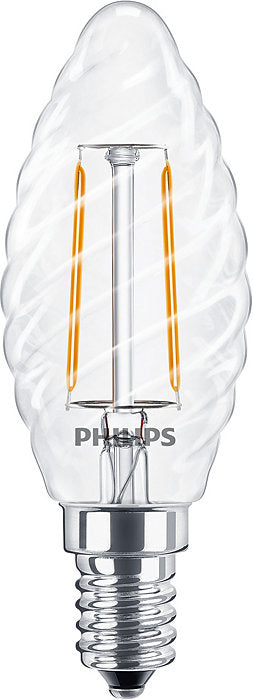 Philips LED-Leuchtmittel E14 ST35 – Warmweiss 2700 K, 250 lm, 2 W – IP44 – 1 Stk. – Transparent