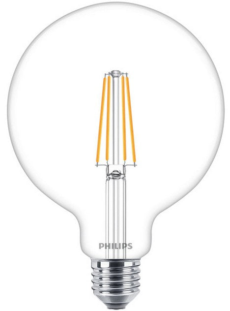 Philips LED-Leuchtmittel E27 G120 – Warmweiss 2700 K, 806 lm, 5,9 W – IP44 – Transparent – MASTER VLE