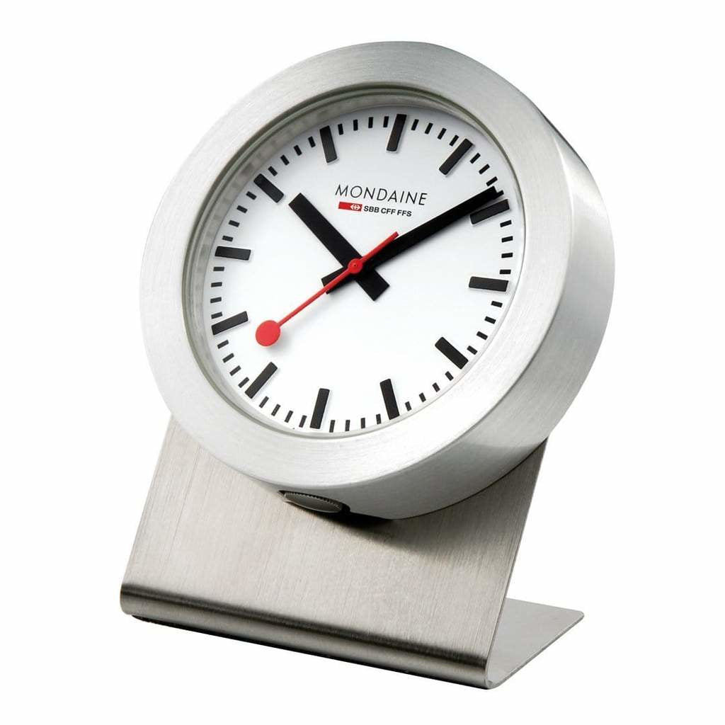 Mondaine Tischuhr – Analog – Ø 5 cm, Weiss, Aluminium