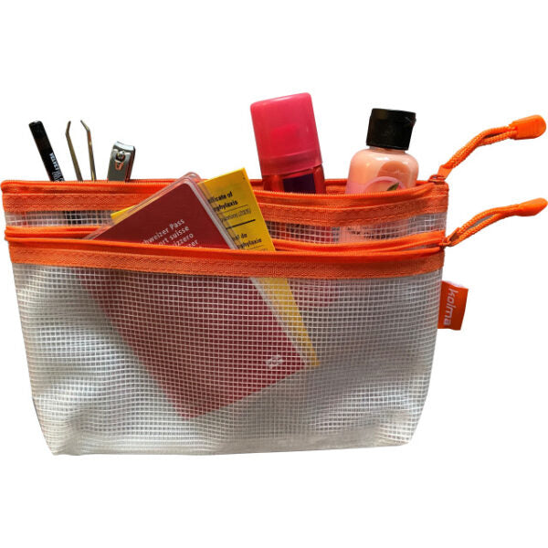 Kolma Reissverschlusstasche Etui – Orange – Kunststoff – 25 × 16 × 3 cm