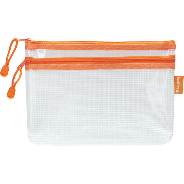 Kolma Reissverschlusstasche Etui – Orange – Kunststoff – 25 × 16 × 3 cm