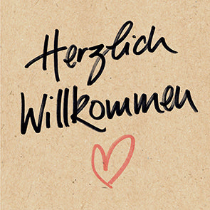 Braun + Company Servietten Herzlich Willkommen Braun – 33 × 33 cm, 3-lagig – 20 Stück