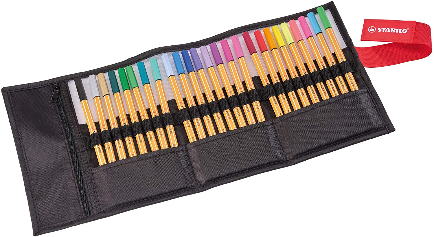 STABILO Fineliner – 25er-Set 0,4 mm – 25 Farben, sortiert