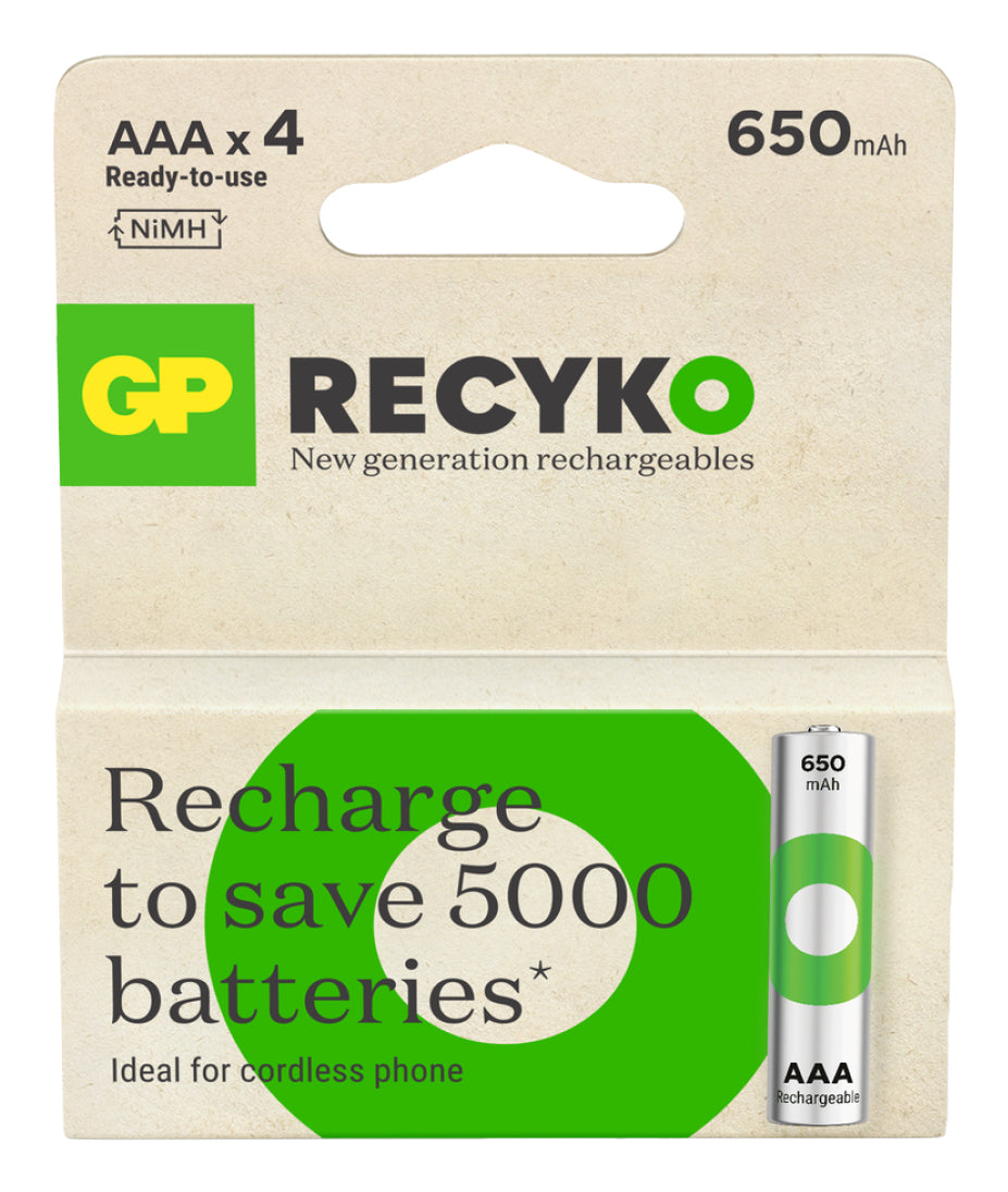 GP Batteries AAA Akkus, NiMH, 650 mAh, 1,2 V