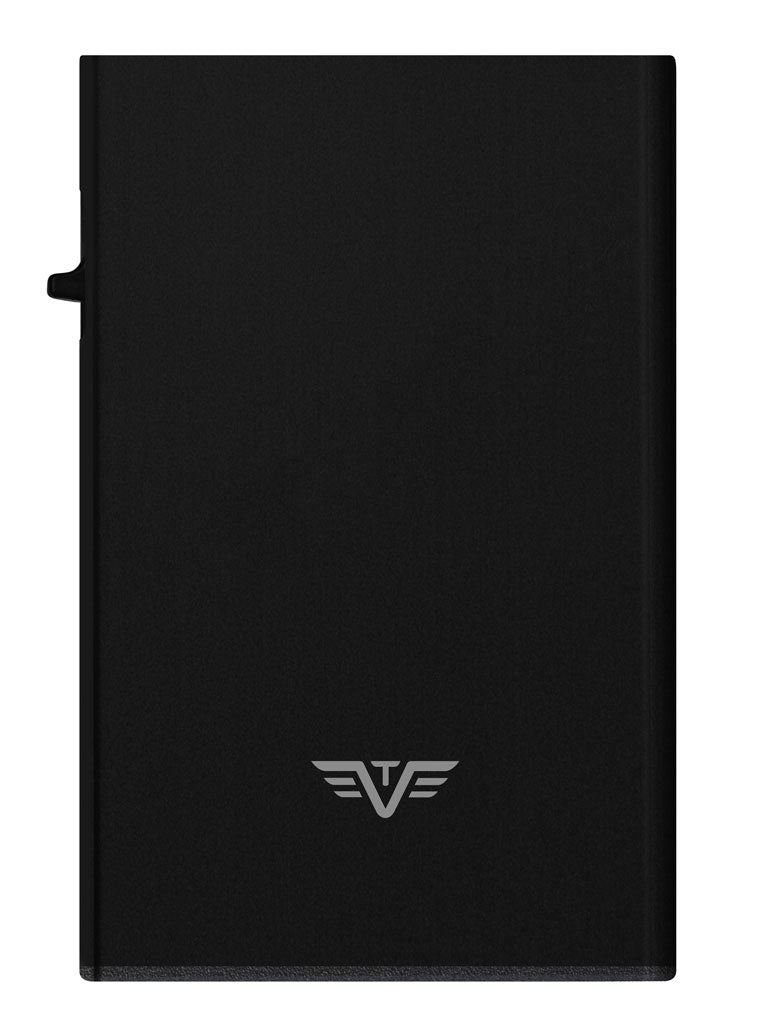 TRU VIRTU Kartenetui – RFID-Schutz – 65×99×9 mm – Aluminium – Schwarz