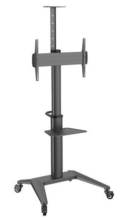 PureMounts PDS-0002C – Trolley, höhenverstellbar, für 47", VESA 600×400, bis 70 kg, schwarz