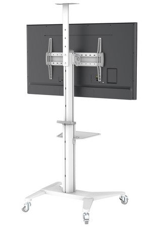 PureMounts PDS-0003C – Trolley, höhenverstellbar, für 40", VESA 200×200, bis 70 kg, weiss