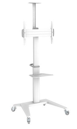 PureMounts PDS-0003C – Trolley, höhenverstellbar, für 40", VESA 200×200, bis 70 kg, weiss