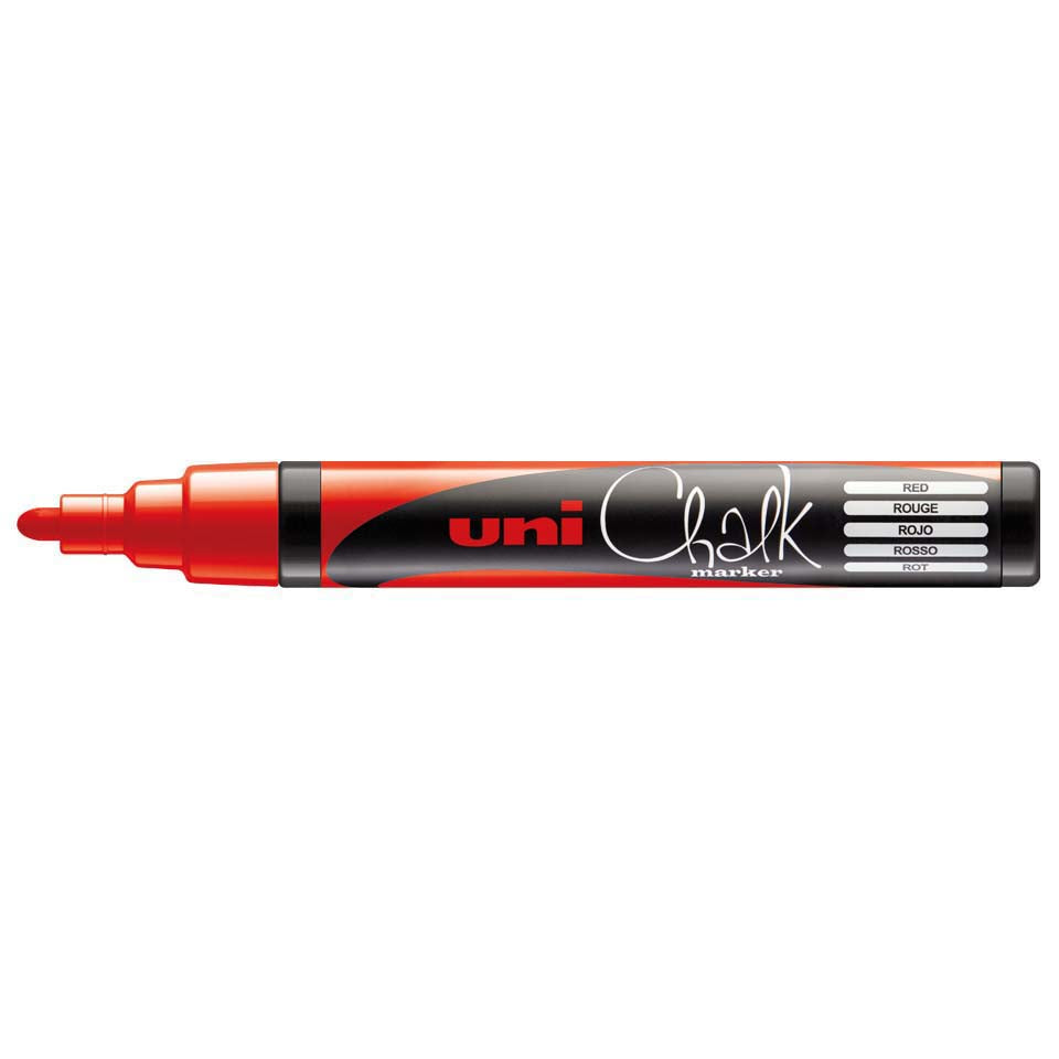 Uni-Ball PWE-5M Kreidemarker – Rund 1,8–2,5 mm – Rot, für Glas