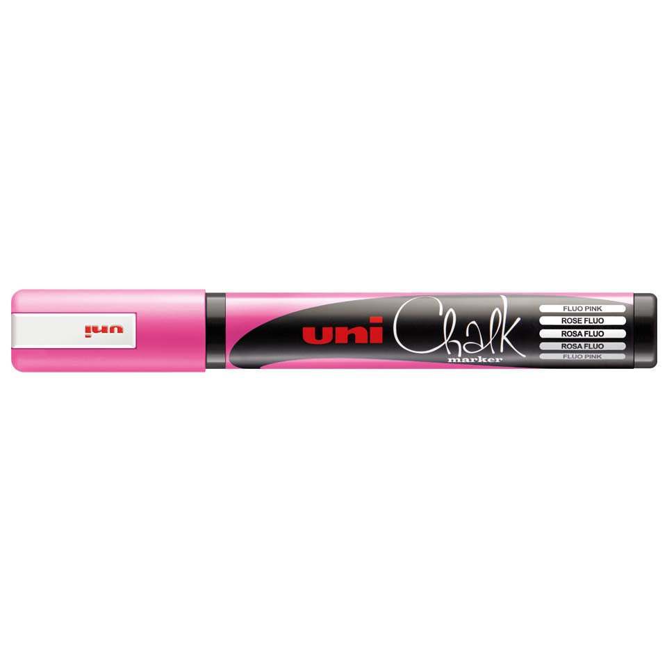 Uni-Ball PWE-5M Kreidemarker – Keilspitze 1,8–2,5 mm – Pink, für Glas/Holz