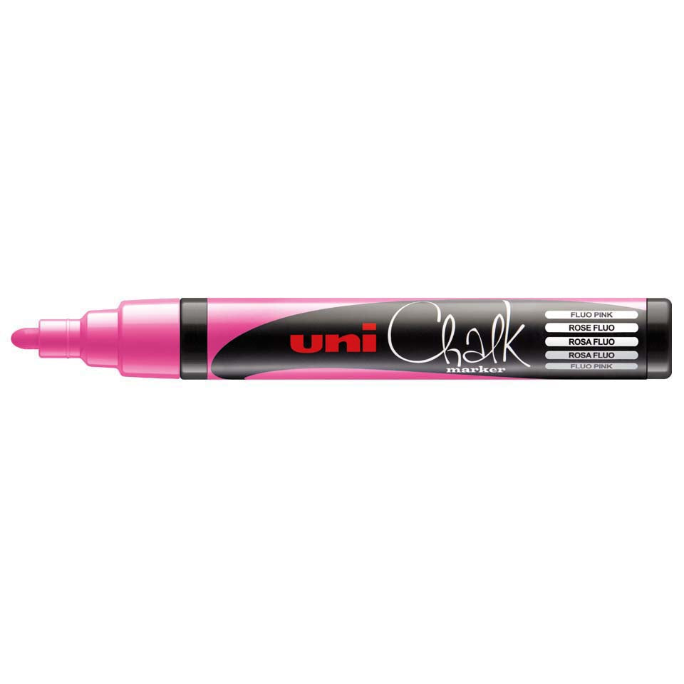 Uni-Ball PWE-5M Kreidemarker – Keilspitze 1,8–2,5 mm – Pink, für Glas/Holz