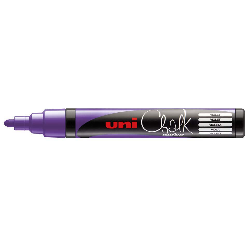 Uni-Ball PWE-5M Kreidemarker – Keilspitze 1,8–2,5 mm – Violett, für Glas/Holz