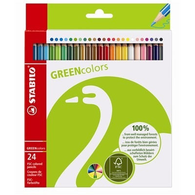 STABILO Buntstifte GREENcolors – 24 Farben, Ø 3 mm, FSC