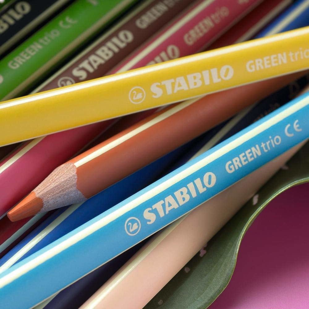 STABILO Buntstifte GREENtrio – Dreikant, Minen-Ø 4,2 mm, 12 Farben, im Kartonetui