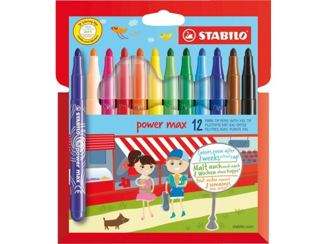 STABILO Filzstifte, Strichbreite 3 mm, auswaschbar, 12 Farben
