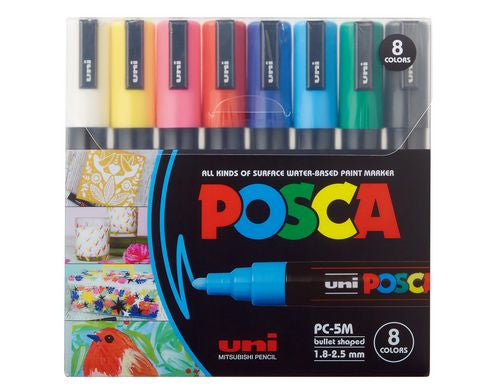 Uni-Ball Non-Permanent-Marker – Rundspitze 1,8-2,5 mm – Sortiert – 8er-Set